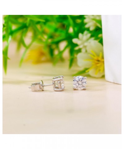 Moissanite earring studs,0.6-2ct D-F color VVS1 clarity lab created diamond earrings,Hypoallergenic sterling Silver earrings ...