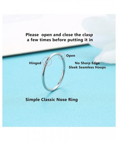 5 Pcs 20G 18G 16G Nose Rings Hoop Set 316L Surgical Steel Earrings Tragus Septum Piercing Cartilage Hoop For Women Men 16g 9m...