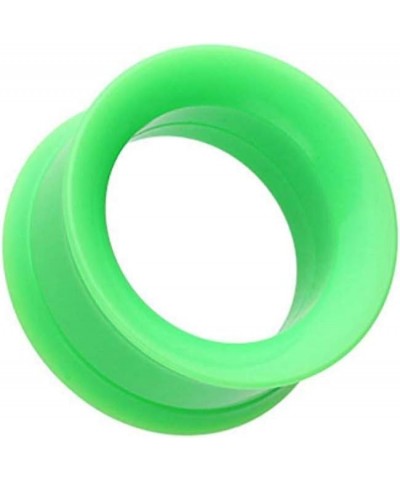 Solid Smooth Flared Screw-Fit Ear Gauge Tunnel Plug 2 GA (6.5mm), Green $10.82 Body Jewelry