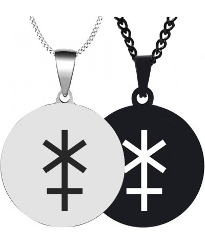 2PCS Greek Myth Hera Juno Goddess Engraved Symbol Stainless Steel Men Women Jewelry Pendant Necklace Chain Silver+Black $5.95...