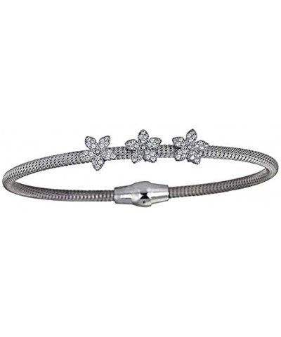 Sterling Silver Floral Tubogas Magnetic Bangle $45.12 Bracelets