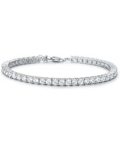 Silver Tennis Bracelet for Women and Teenage Girls, 925 Sterling Silver Bracelets for Women with 3mm White or Colored Stones,...