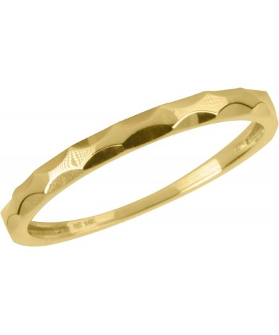 14K Gold Stackable Fashion Statement Band Rings for Women - Assorted Designs and Ring Sizes Unique Pattern $42.91 Rings