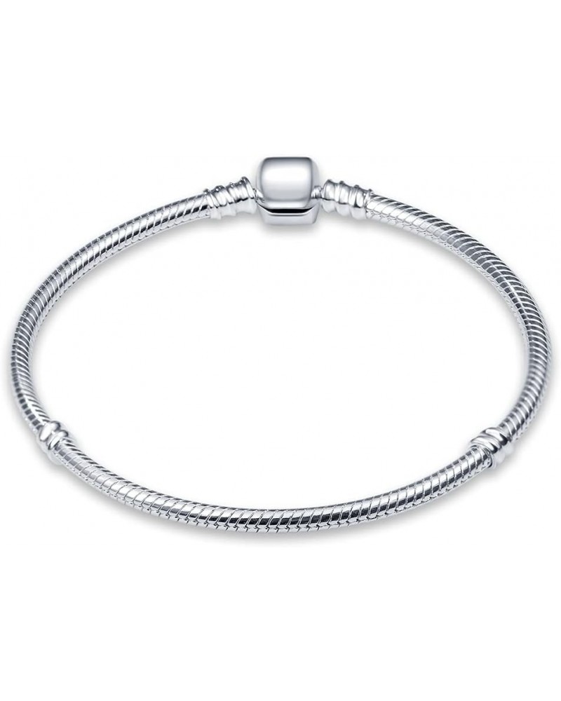 Snake Bracelet for Charms Silver Jewelry Snake Chain Bracelet Fit Any Charm Gift for Women Girl CMB060 7.1in/18cm $9.19 Others