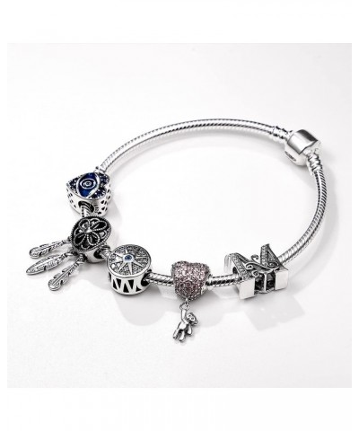 Snake Bracelet for Charms Silver Jewelry Snake Chain Bracelet Fit Any Charm Gift for Women Girl CMB060 7.1in/18cm $9.19 Others