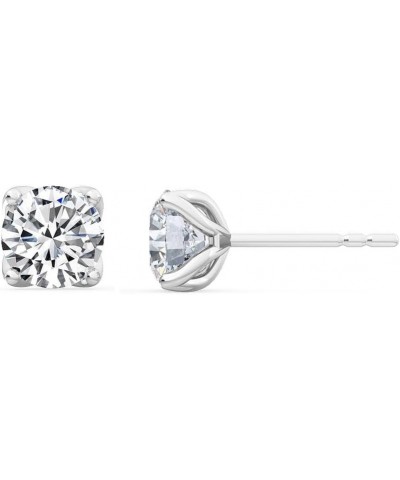 1-5 Carat (ctw) White Gold Round Cut LAB GROWN Diamond Four Prong Stud Earrings (Color E-F Clarity VS2-SI1) Platinum 5.0 cara...