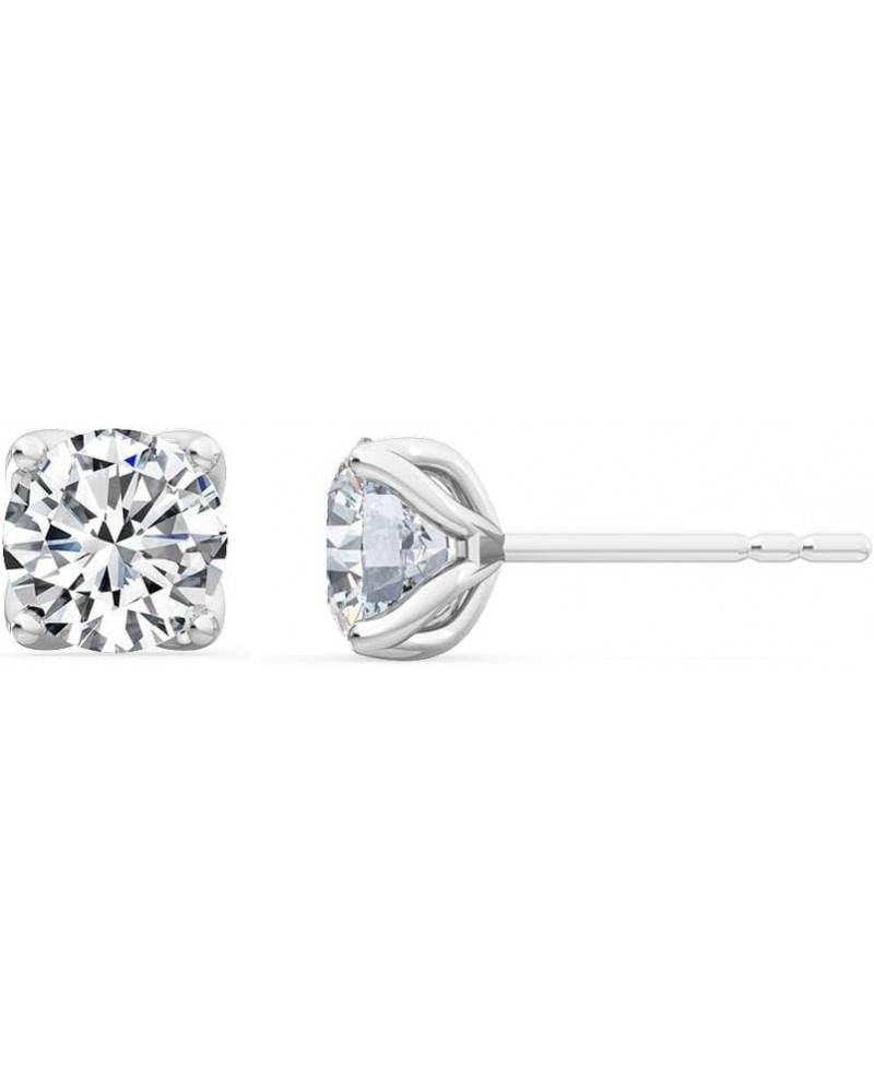 1-5 Carat (ctw) White Gold Round Cut LAB GROWN Diamond Four Prong Stud Earrings (Color E-F Clarity VS2-SI1) Platinum 5.0 cara...