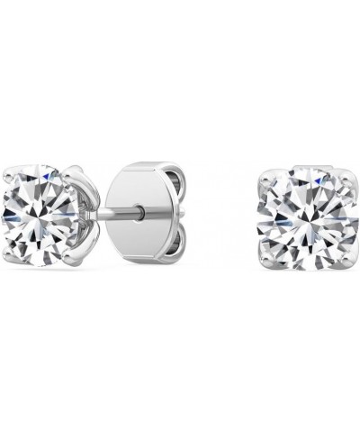 1-5 Carat (ctw) White Gold Round Cut LAB GROWN Diamond Four Prong Stud Earrings (Color E-F Clarity VS2-SI1) Platinum 5.0 cara...