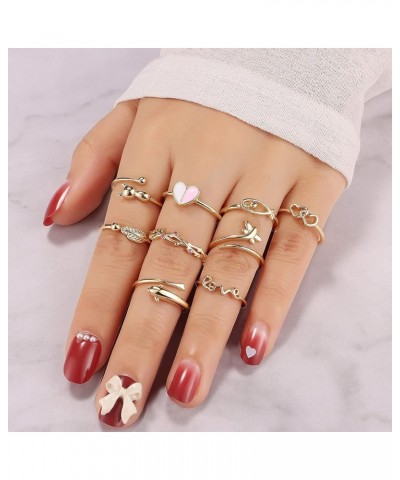 20 Pcs Adjustable Rings Set for Women - Finger Rings Pack Stackable Rings for Teens- Cute Rings for Teen Girls -in Gold and S...