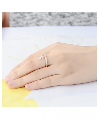 925 Sterling Silver Dangle Ring Cubic Zirconia Jewelry for Women (Cross, Rose Gold Plated) $15.68 Rings