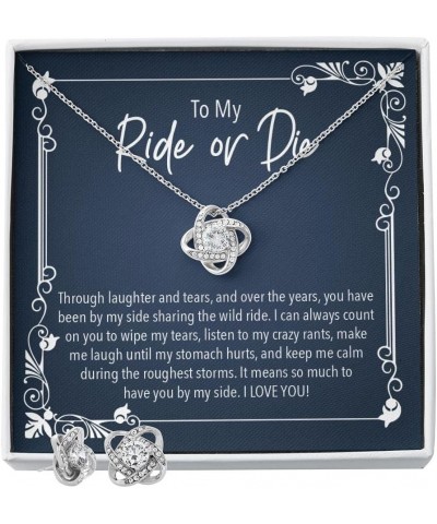 Female Best Friend Gift Ideas - Womens Pendant Necklaces with Message Cards, TwoTone Box LoveKnotSet-Message Card 5 $31.60 Ne...