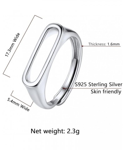 Initial Ring S925 Stamped Alphabet A-Z Stacking Ring Sterling Silver Sideways Statement Rings for Women Men, Adjustable Size ...