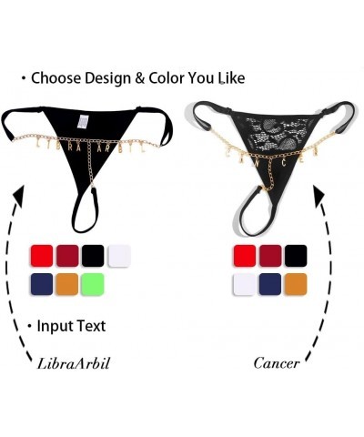 Personalized Sexy Thong for Women Custom Lace Letter Panties Chain Underwear Lover Gift for Birthday Valentine's Day 11-15let...