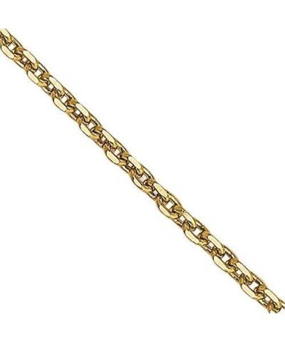 Solid 14K Yellow Gold 0.9mm Diamond-cut Round Open Link Cable with Lobster Lock Chain - 16" 18" 20" 22" 24" 26" 30 20.0 Inche...