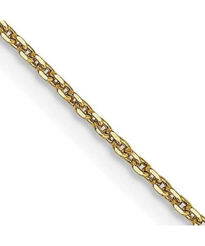 Solid 14K Yellow Gold 0.9mm Diamond-cut Round Open Link Cable with Lobster Lock Chain - 16" 18" 20" 22" 24" 26" 30 20.0 Inche...