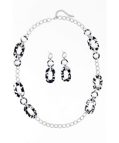 Fashion Chunky Link Chain Long Oval Necklace for Women Milk Cow $7.50 Necklaces