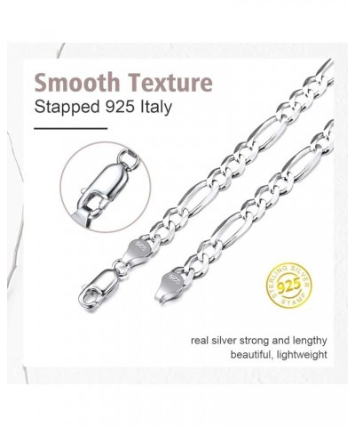 Solid Sterling Silver Cuban/Figaro Chain, with S925 Stamp, Men/Women Gifts Custom Available-Send Gift Box 26.0 Inches 5mm-Fig...