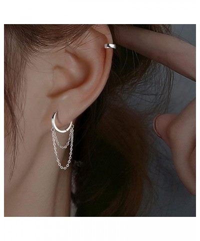 Dangle Hoop Earrings for Women Teen Girls, Spike Star Moon Pearl Sun Flower Heart Cross Chain Gold Huggie Tiny Drop Dangling ...