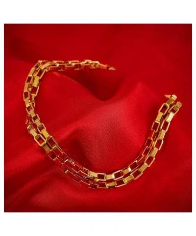 Paperclip Chain Necklace Necklace for Men and Women 24k Real Gold Plated Necklace 3.6mm 16 inches $28.68 Necklaces