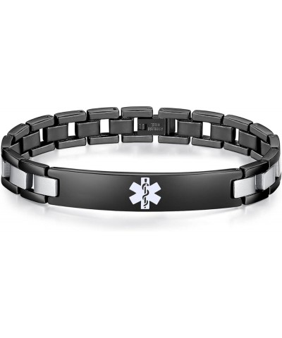 Free Engraving Medical Alert ID Bracelets for Men & Women 6.5-8.5 Inch Stainless Steel Emergency Alert ID Bracelets for Unise...