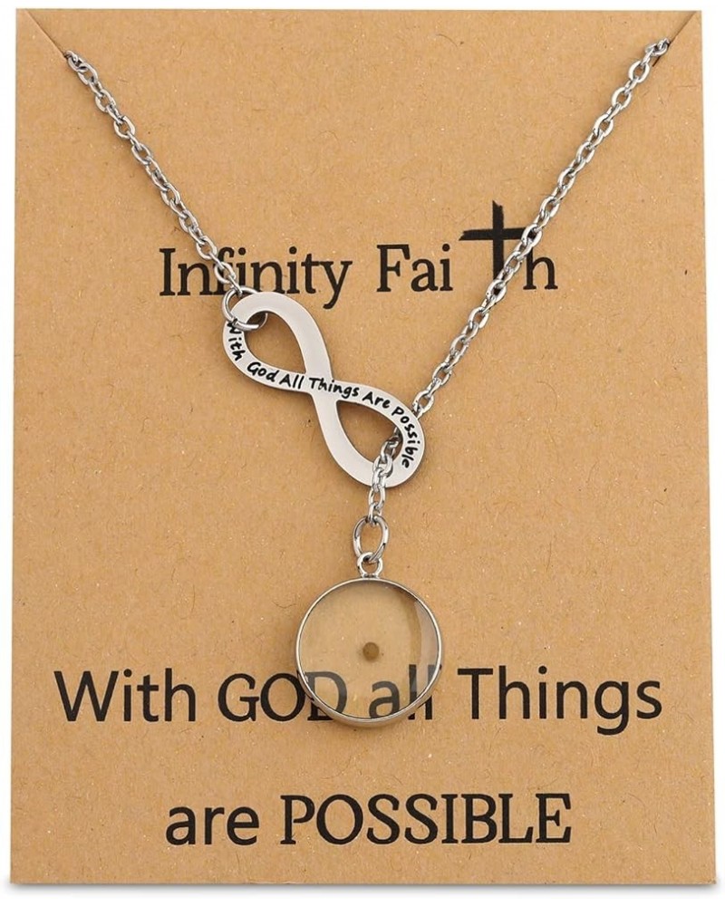 Mustard Seed Necklace Infinity Faith Gifts With God All Things Are Possible Jewelry Religious Gift For Christian With god Y n...