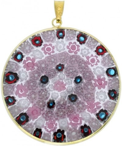 GlassOfVenice Murano Glass Millefiori Pendant in Gold-Plated Frame 1-1/2 $29.88 Necklaces