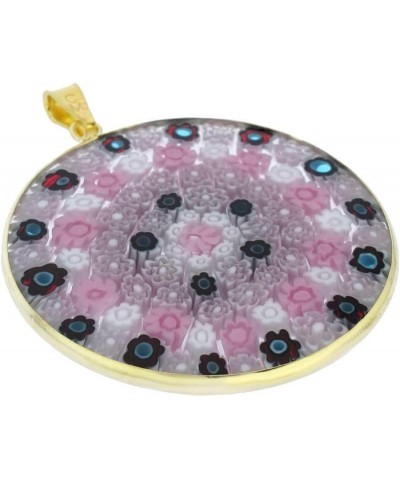 GlassOfVenice Murano Glass Millefiori Pendant in Gold-Plated Frame 1-1/2 $29.88 Necklaces