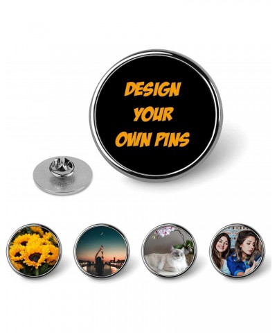 Custom Pins Buttons 1/5/50 Bulk Design Your Picture Text Personalized Hat Pins Lapel Pins for Men Women Wedding Party (Round)...