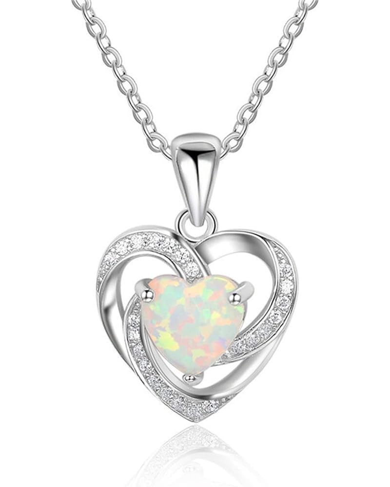 Long Chain Necklace for Women Pendant Fashion Opal Heart Necklace 1PC Diamond Necklace Woman Beating Dazzling Heart Shaped Di...