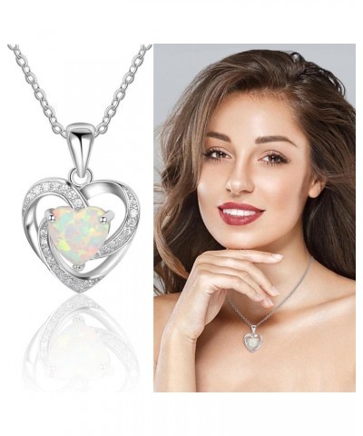 Long Chain Necklace for Women Pendant Fashion Opal Heart Necklace 1PC Diamond Necklace Woman Beating Dazzling Heart Shaped Di...