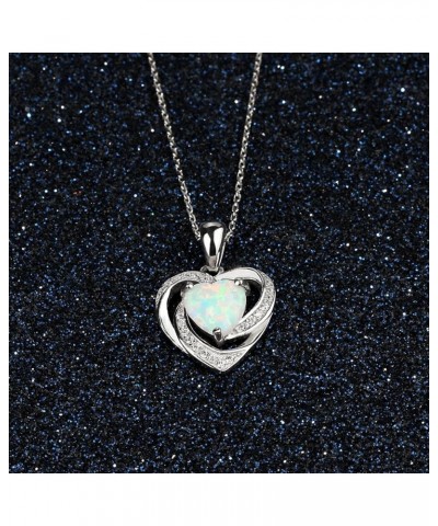 Long Chain Necklace for Women Pendant Fashion Opal Heart Necklace 1PC Diamond Necklace Woman Beating Dazzling Heart Shaped Di...