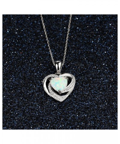 Long Chain Necklace for Women Pendant Fashion Opal Heart Necklace 1PC Diamond Necklace Woman Beating Dazzling Heart Shaped Di...