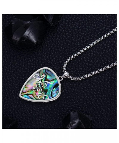 Guitar Pick Holder Necklace Sterling Silver Personalized Soundwave Guitar Pick Pendant Holder Christmas Musicians Gift for Gu...