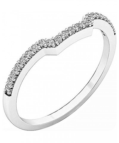 Round White Diamond Stackable Wedding Band (0.15 ctw, Color I-J, Clarity I1-I2) in 14K Gold 5 White Gold $114.68 Rings