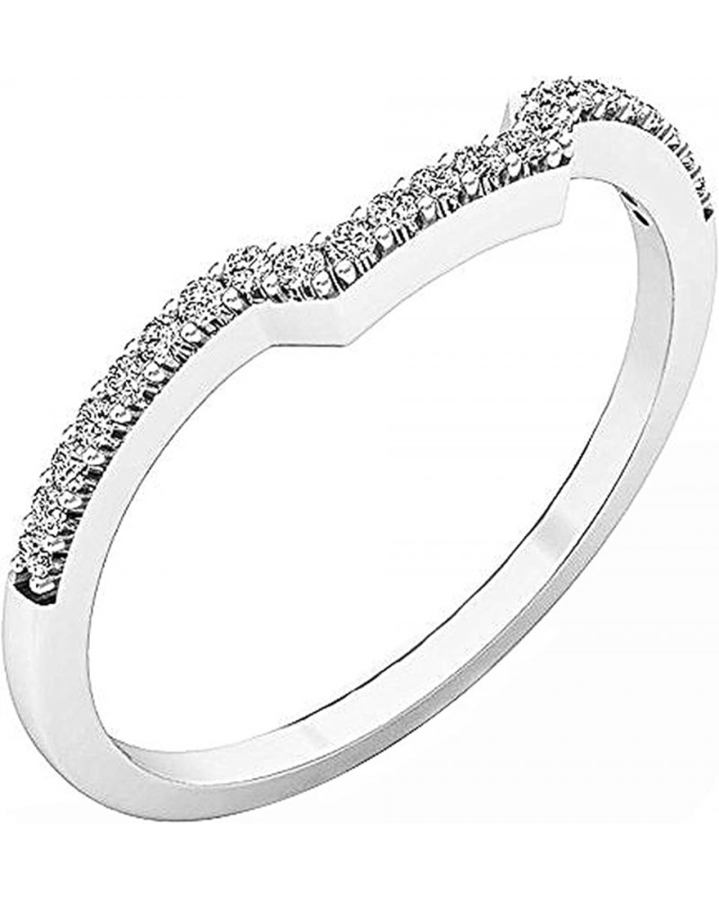 Round White Diamond Stackable Wedding Band (0.15 ctw, Color I-J, Clarity I1-I2) in 14K Gold 5 White Gold $114.68 Rings