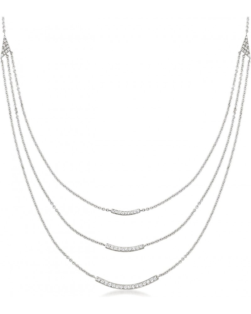 RS Pure 0.35 ct. t.w. Diamond Layered Necklace in Sterling Silver. 14 inches $126.00 Necklaces