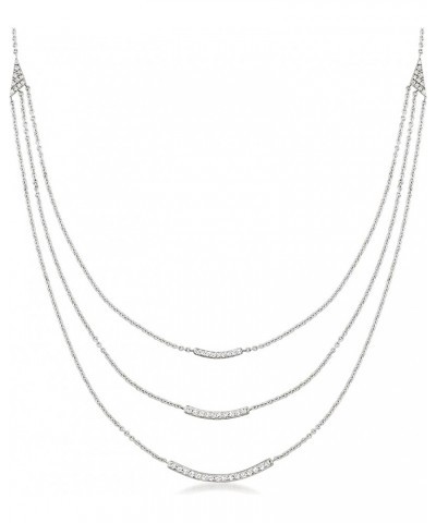 RS Pure 0.35 ct. t.w. Diamond Layered Necklace in Sterling Silver. 14 inches $126.00 Necklaces