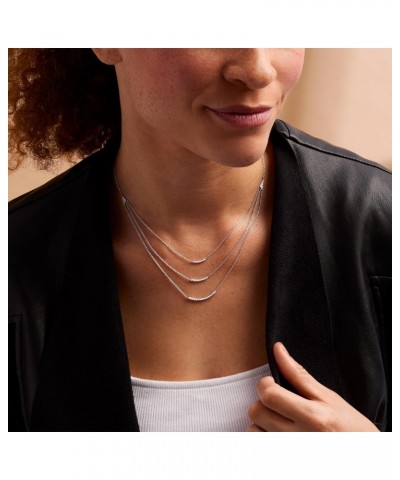 RS Pure 0.35 ct. t.w. Diamond Layered Necklace in Sterling Silver. 14 inches $126.00 Necklaces