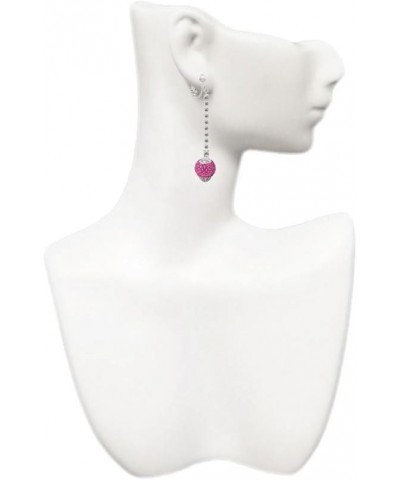 Silvertone Crystal Sparkle Spinner Silver-tone Long Sparkle Dangle Clip on Earrings Hot Pink $44.87 Earrings