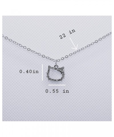 Cartoon kitty Cat necklace with bow Birthday Gift 2024 $11.04 Necklaces