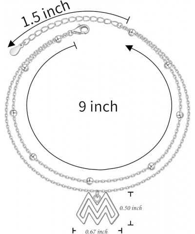 Zodiac Constellation Sign Bracelet for Women, 925 Sterling Silver 12 Astrology Horoscope Beaded Anklet Foot Chain Girl Friend...