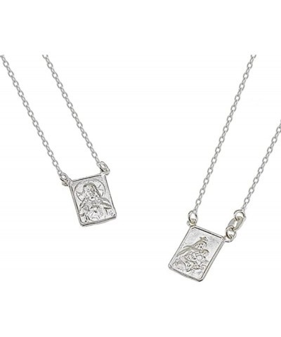 FRONAY Sterling Silver Escapulario Necklace, Double Sided, Religious Fine Jewelry Silver $25.80 Necklaces