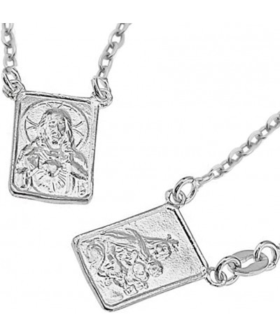 FRONAY Sterling Silver Escapulario Necklace, Double Sided, Religious Fine Jewelry Silver $25.80 Necklaces