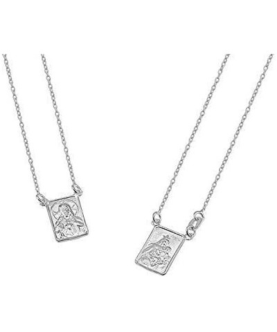 FRONAY Sterling Silver Escapulario Necklace, Double Sided, Religious Fine Jewelry Silver $25.80 Necklaces