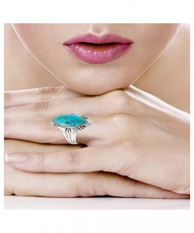 Turquoise Ring Sterling Silver 925 Genuine Gemstones (SELECT color) Turquoise $26.40 Rings