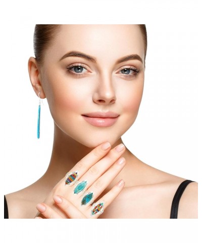 Turquoise Ring Sterling Silver 925 Genuine Gemstones (SELECT color) Turquoise $26.40 Rings