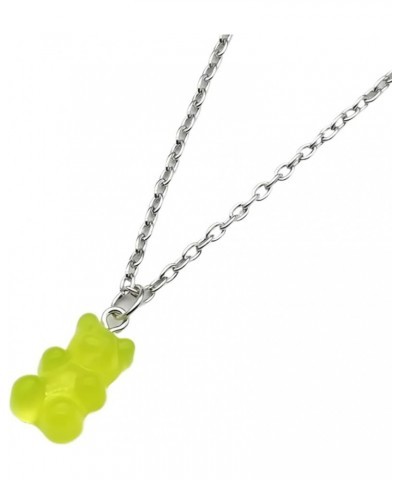 925 Sterling Silver Bear Necklace Handmade Colorful Cute Gummy Bear Cartoon, Bear Chain Necklaces, Candy Color Pendant For Wo...