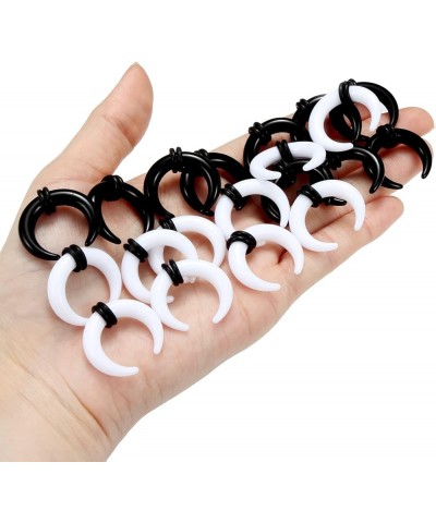 Vqoxaggi 20Pcs 14G 12G 8G 6G 4G Acrylic C Shaped Septum Pincher Tapers Septum Rings Buffalo Stretcher Expander with Black O-R...