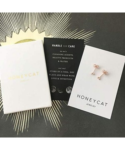 Tiny Double Crystal Stud Earrings | Minimalist, Delicate Jewelry Rose Gold $11.69 Earrings