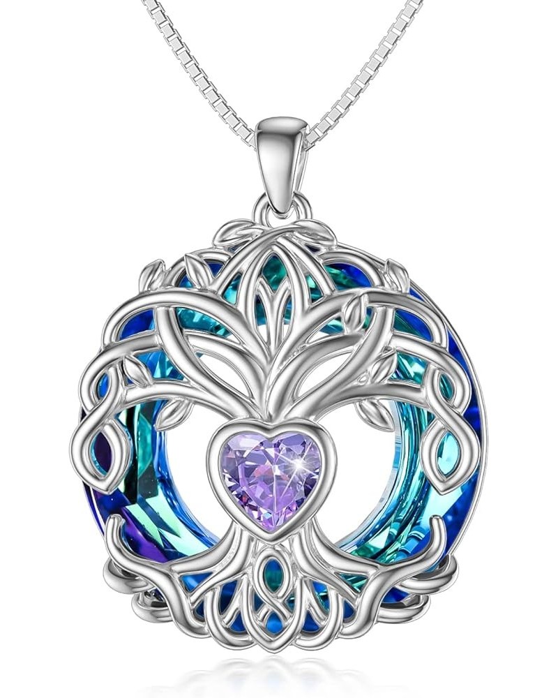 Christmas Gifts for Women Tree of Life Necklaces for Women 925 Sterling Silver Tree of Life Pendant with Birthstone Birthday ...